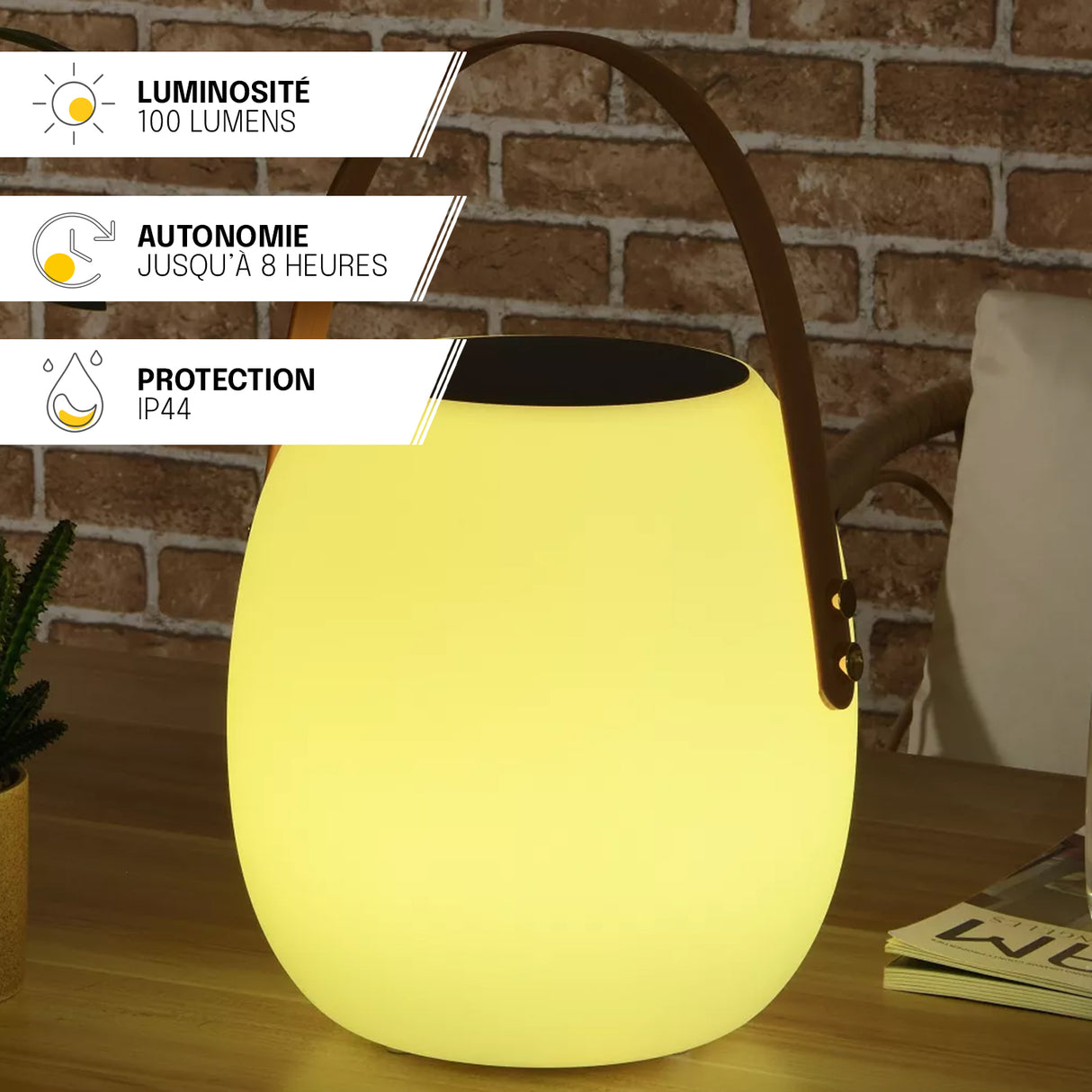 Lanterne Solaire - IP44, Rechargeable USB, Télécommande