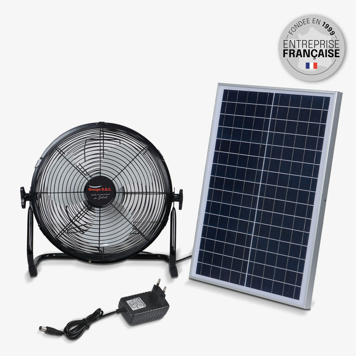 Ventilateur Solaire Haute Autonomie - 3 Vitesses, Rechargeable 220V