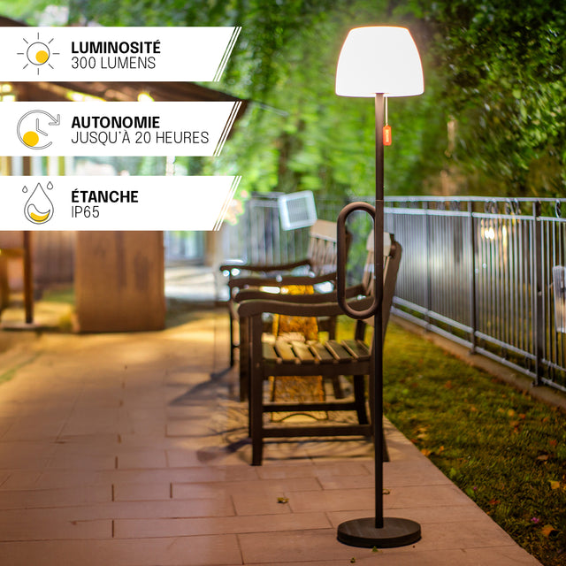 Lampadaire LED Solaire - IP65, Rechargeable USB, Télécommande