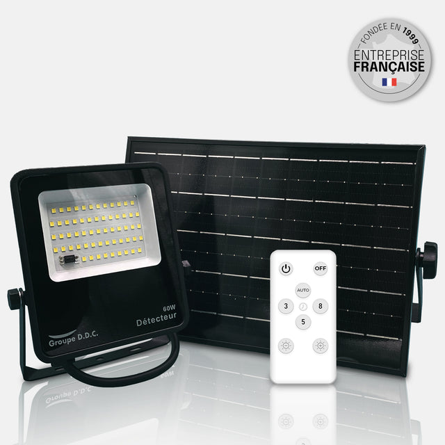 Projecteur Solaire avec Détecteur de Mouvement – IP65, Ultra Fin, Télécommande