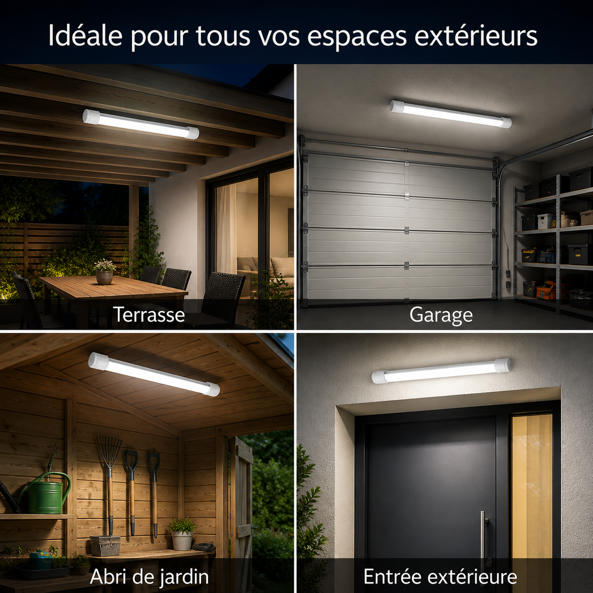 Reglette LED Solaire - IP54, Fonction Diurne