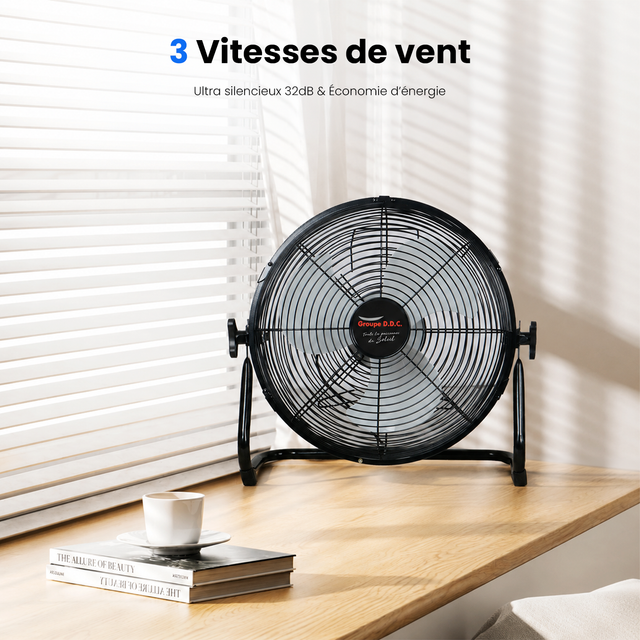 Ventilateur Solaire Haute Autonomie - 3 Vitesses, Rechargeable 220V