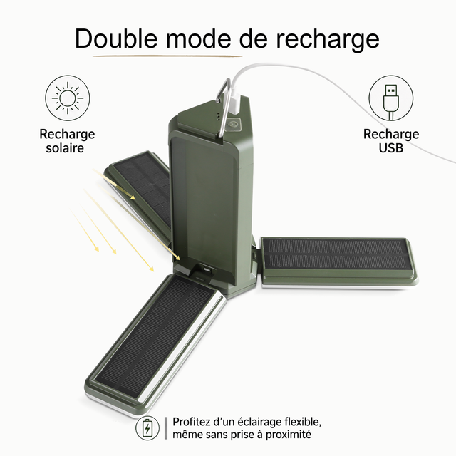 Lampe Parasol Solaire - IP54, Rechargeable USB