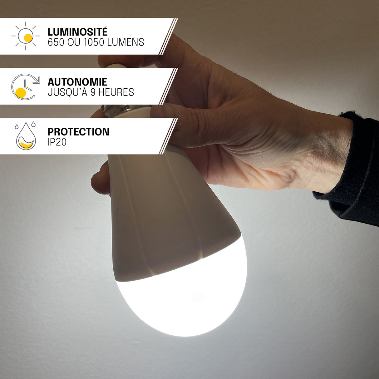 Ampoule Anticoupure Rechargeable - Culot E27