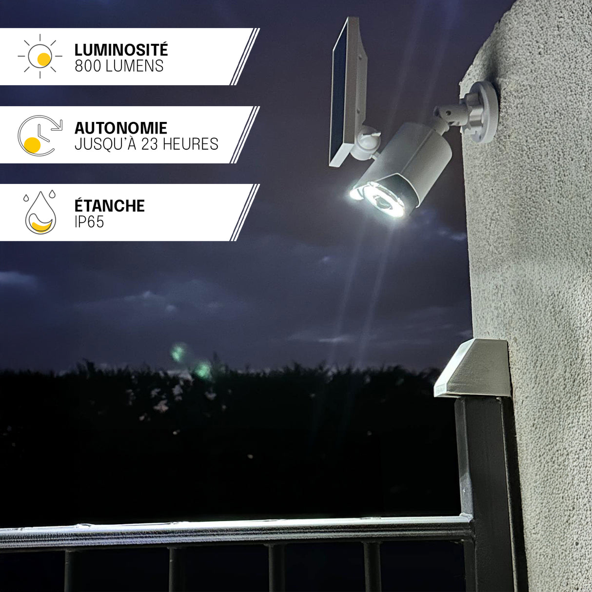 Caméra Extérieur Solaire Factice - IP65, Détection de Mouvement