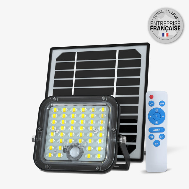 Projecteur LED Solaire - IP65, Détection de Mouvement, Télécommande