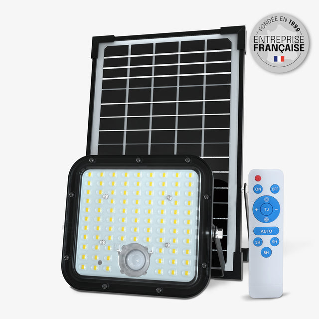 Projecteur LED Solaire - IP65, Détection de Mouvement, Télécommande