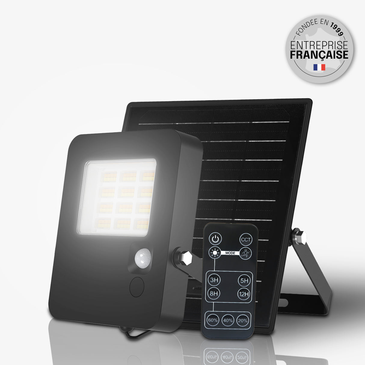 Projecteur Solaire avec Détecteur de Mouvement Haute Puissance – IP65, Télécommande