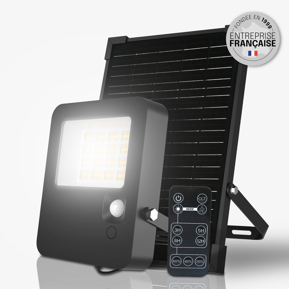 Projecteur Solaire avec Détecteur de Mouvement Haute Puissance – IP65, Télécommande