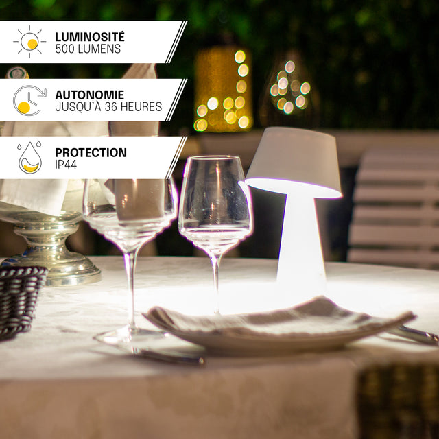 Lampe de Table Solaire - IP44, Rechargeable USB