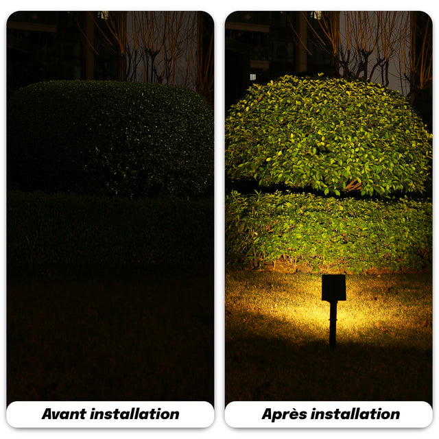 Spot Solaire Extérieur LED – IP44, Éclairage Ciblé, Installation au Sol ou Murale