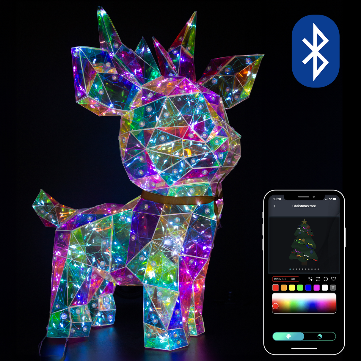 Renne Lumineux Multicolore USB - 12 Modes