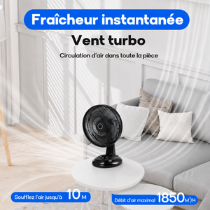 Ventilateur Solaire de Table - 3 Vitesses, Rechargeable 220V