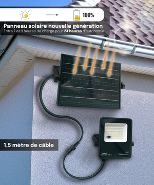 Projecteur Solaire avec Détecteur de Mouvement – IP65, Ultra Fin, Télécommande