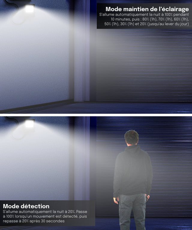 Projecteur Solaire avec Détecteur de Mouvement – IP65, Ultra Fin, Télécommande