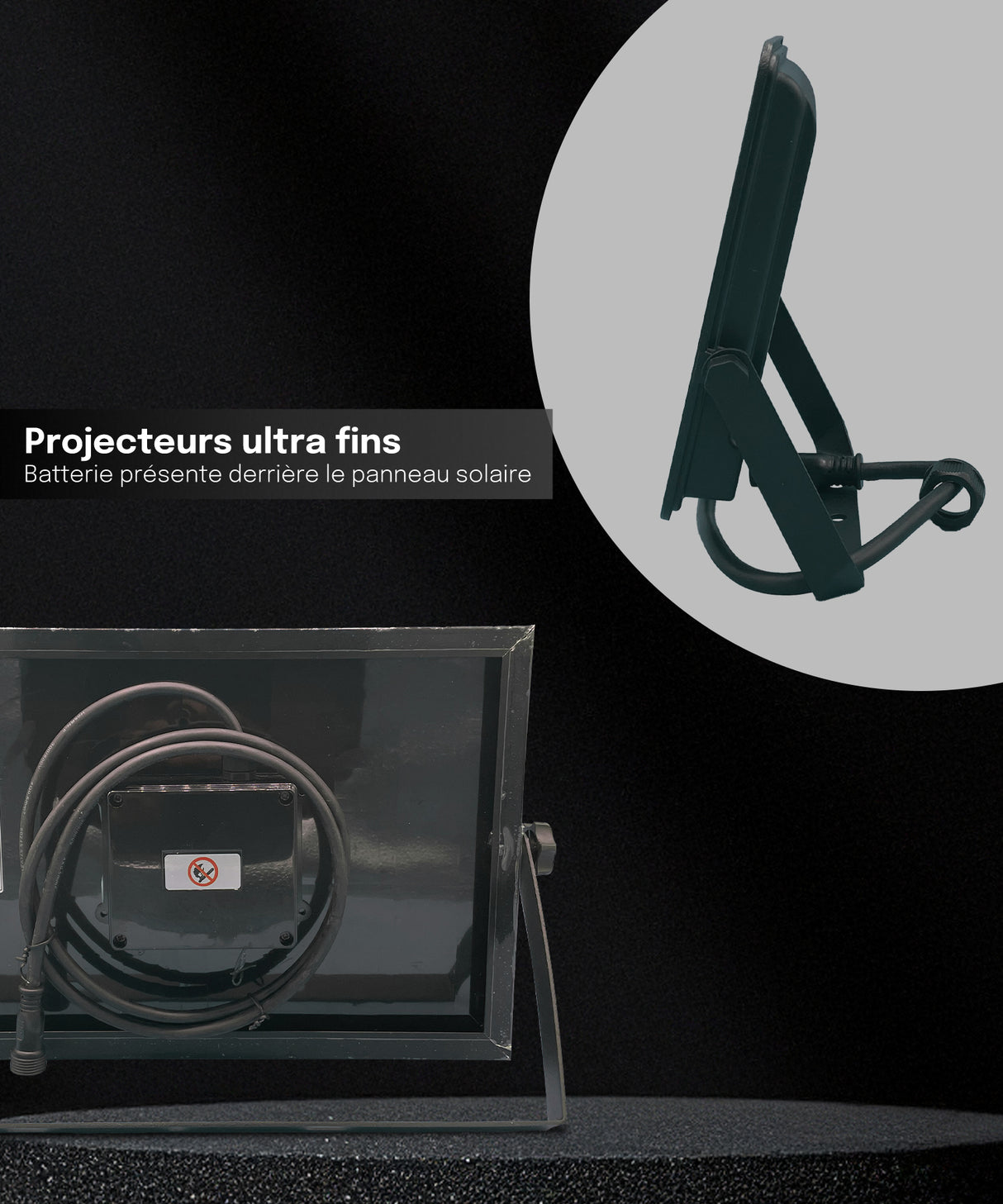 Projecteur Solaire avec Détecteur de Mouvement – IP65, Ultra Fin, Télécommande