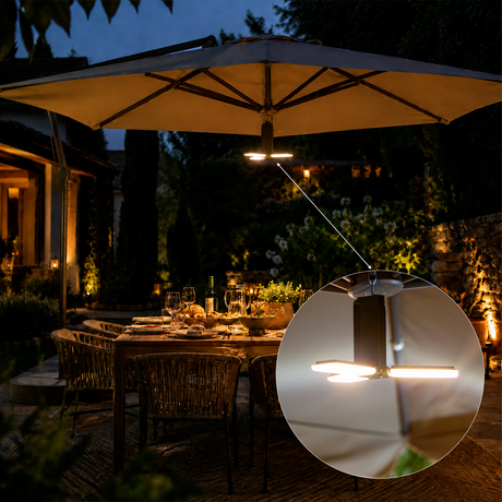 Lampe Parasol Solaire - IP54, Rechargeable USB
