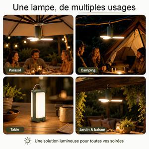 Lampe Parasol Solaire - IP54, Rechargeable USB
