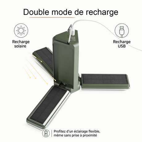 Lampe Parasol Solaire - IP54, Rechargeable USB