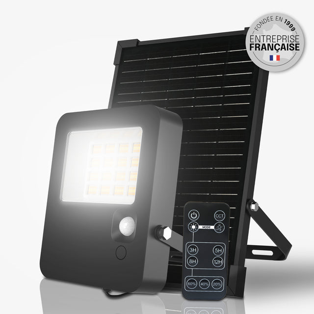 Projecteur Solaire avec Détecteur de Mouvement Haute Puissance – IP65, Télécommande
