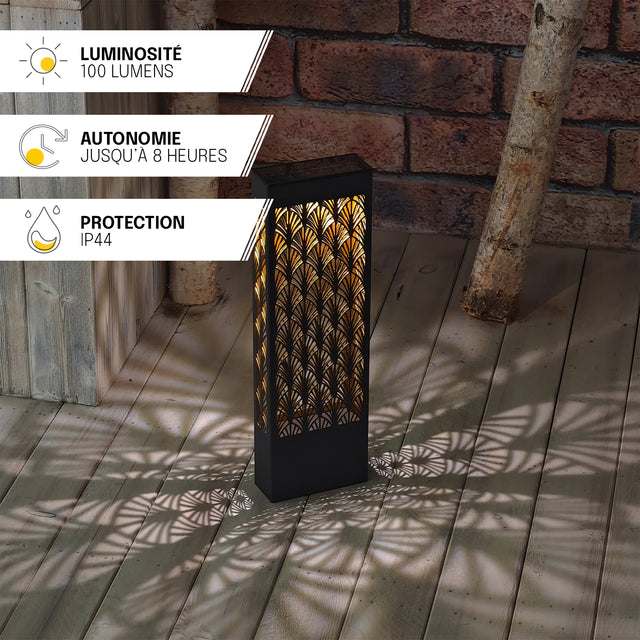 Borne / Applique Solaire - Avec Motif Lumineux Projeté