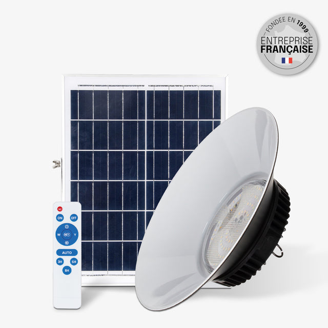 Cloche LED Solaire - IP65, Fonction Diurne, Télécommande