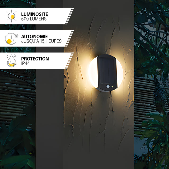 Applique Exterieure Solaire - IP44, Détection de Mouvement