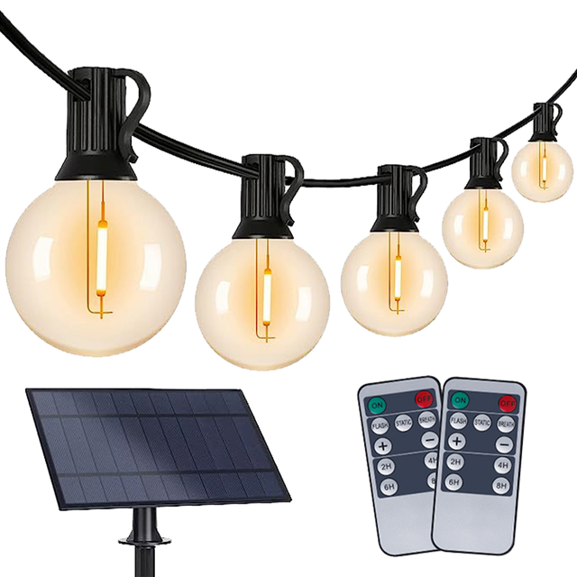 Guirlande Solaire Extérieur - IP65, Rechargeable USB, Télécommande