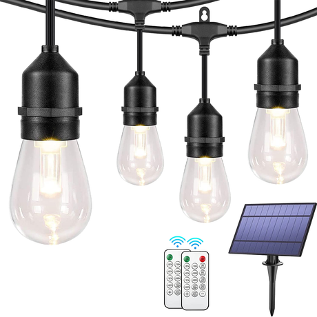 Guirlande Solaire Extérieur - IP65, Rechargeable USB, Télécommande