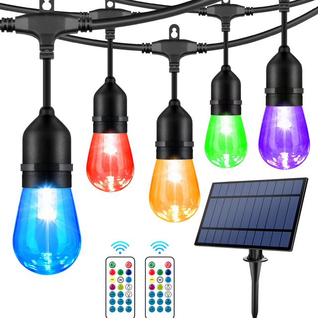 Guirlande Solaire Extérieur - IP65, Rechargeable USB, Télécommande